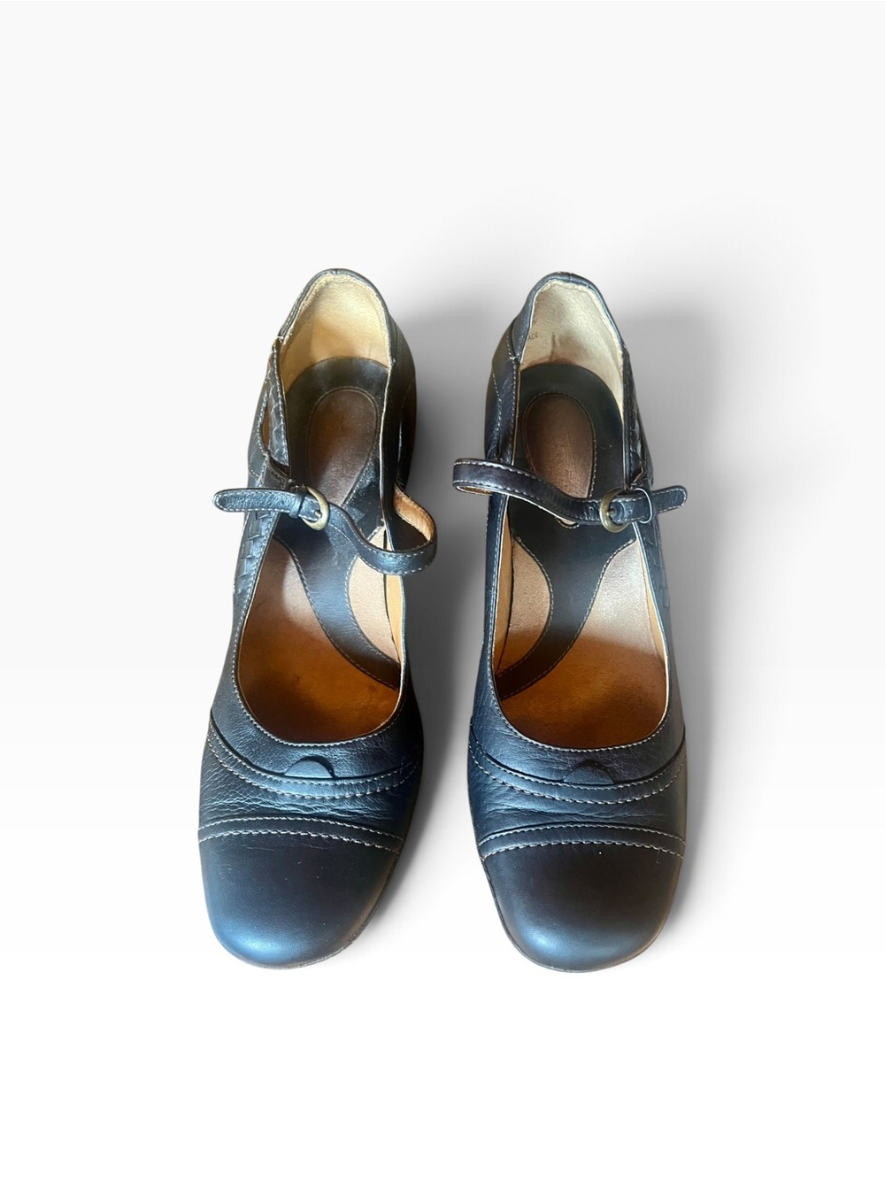 Artisan Black Mary Jane Heels with Strap